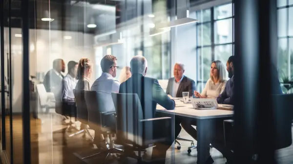 people sitting around a board room