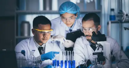 A group of scientists working in a laboratory